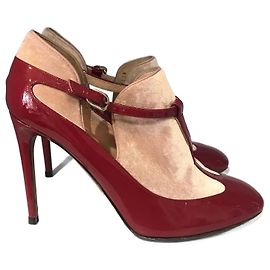 VALENTINO GARAVANI Ankle boots T.EU 38 Patent leather Red