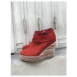SERGIO ROSSI Ankle boots T.EU 37.5 Suede Red