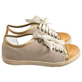 Sneakers LANVIN T.EU 35 Tessuto Beige