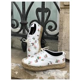 Saint Laurent-SAINT LAURENT Espadrilles T.EU 36 Leather-White