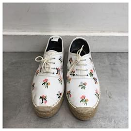 Saint Laurent-SAINT LAURENT Espadrilles T.EU 36 Leather-White