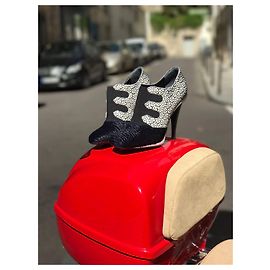 FENDI Ankle boots T.EU 38 Leather Navy blue
