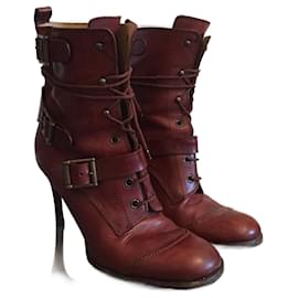 Dolce & Gabbana-DOLCE & GABBANA Ankle boots T.EU 39 Leather-Brown
