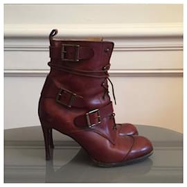 Dolce & Gabbana-DOLCE & GABBANA Ankle boots T.EU 39 Leather-Brown
