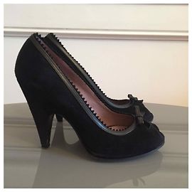 MIU MIU Heels T.EU 37.5 Suede Black