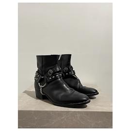 Saint Laurent-SAINT LAURENT Ankle boots T.EU 36.5 Leather-Black