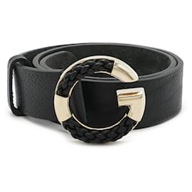 Gucci-Cinto de couro com fivela G da Gucci-Preto