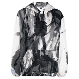Mcq-MCQ BY ALEXANDER MCQUEEN Graphic-print Cotton Hoodie In Schwarz-Black,White