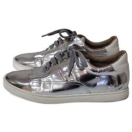 Hermès Trail Sneaker Silber Leder Silber
