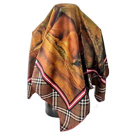 Lenço de seda Burberry Bambi 90cm Multicor