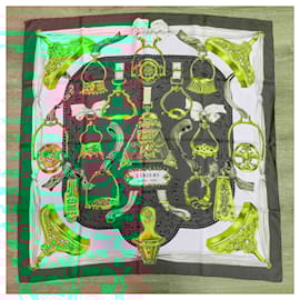 Hermès-Silk scarves-Dark green
