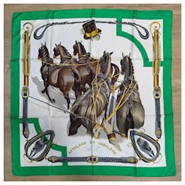 Hermès-Silk scarves-Dark green