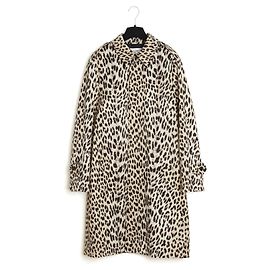 Celine 2019 Abrigo FR38 Estampado Animal Algodón Slimane Trench Coat UK10 US8 Céline Estampado de leopardo