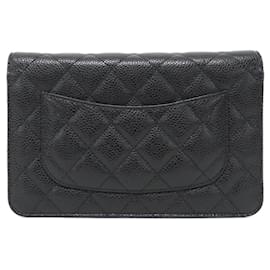 Chanel-Chanel Timeless Classic Line AP0250 Chain Wallet-Black,Dark red