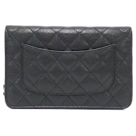 Chanel-Chanel Timeless Classic Line AP0250 Chain Wallet-Black,Dark red