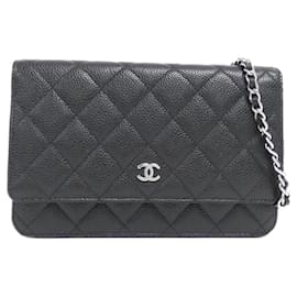 Chanel-Chanel Timeless Classic Line AP0250 Chain Wallet-Black,Dark red