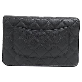 Chanel-Chanel Timeless Classic Line AP0250 Chain Wallet-Black,Dark red