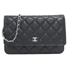Chanel-Chanel Timeless Classic Line AP0250 Chain Wallet-Black,Dark red