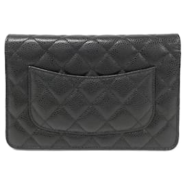 Chanel-Chanel Timeless Classic Line AP0250 Chain Wallet-Black,Dark red