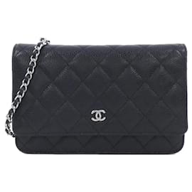 Chanel-Chanel Timeless Classic Line AP0250 Chain Wallet-Black,Dark red