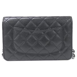 Chanel-Chanel Timeless Classic Line AP0250 Chain Wallet-Black,Dark red