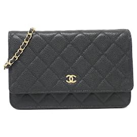 Chanel-Chanel Timeless Classic Line AP0250 Chain Wallet-Black,Dark red