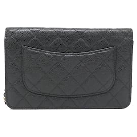 Chanel-Chanel Timeless Classic Line AP0250 Chain Wallet-Black,Dark red