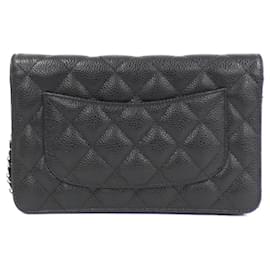Chanel-Chanel Timeless Classic Line AP0250 Chain Wallet-Black,Dark red
