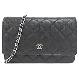 Chanel-Chanel Timeless Classic Line AP0250 Chain Wallet-Black,Dark red