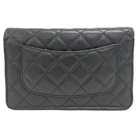 Chanel-Chanel Timeless Classic Line AP0250 Chain Wallet-Black,Dark red