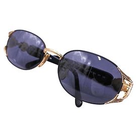 Occhiali da sole Fendi neri dorati con logo blu tinto FS 262 Nero Blu D'oro