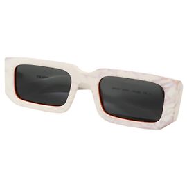 Prada White Orange Logo Rectangle Sunglasses PR06YS 17M5S0 White Orange