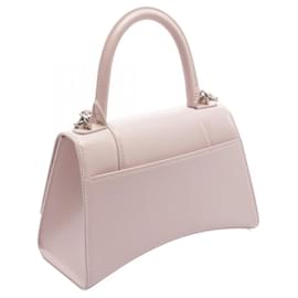 Balenciaga-Balenciaga Hourglass Small Leather Handbag-Pink