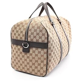 Gucci-Gucci GG Canvas Leather Boston Bag 449167-Brown,Beige