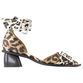 Feminine Open Cut Pumps - Ganni - Synthetic - Printed Other
