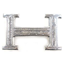 Hermès Hermes Touareg Schnalle Constance H-Gürtel Silber Silber Metallisch