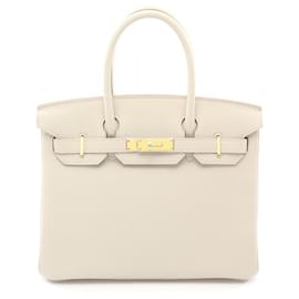 Hermès-Hermes Birkin 30 Beton Togo Handbag-White