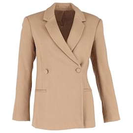 Anine Bing-Anine Bing Double Breasted Blazer in Beige Wool -Beige