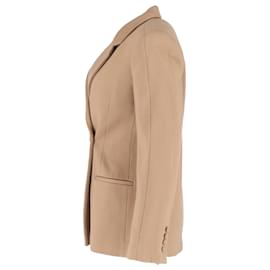 Anine Bing-Anine Bing Double Breasted Blazer in Beige Wool -Beige