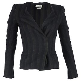 Isabel Marant Etoile Striped Jacket in Dark Grey Wool Brown
