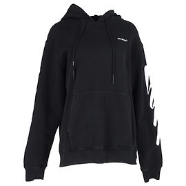 Off White Sudadera con estampado Wave Diag Off-White en algodón negro Negro