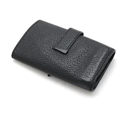 Hermès-Hermes Chevre Bearn 4-Key Case Black-Black