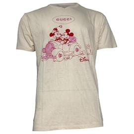 Gucci-Gucci x Disney Mickey Mouse T-Shirt in Cream Cotton-White,Cream