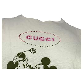Gucci-Gucci x Disney Mickey Mouse T-Shirt in Cream Cotton-White,Cream