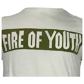 Loewe-Loewe Fire of Youth T-Shirt in White Cotton-White