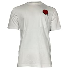 Moncler-Moncler Spider-Man Motif T-Shirt in White Cotton-White