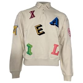 Axel Arigato-Axel Arigato Inferno Monogram Sweatshirt in Beige Cotton-Beige