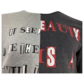 Valentino Garavani-Valentino Jamie Reid Punk Poem Crew Sweatshirt in Grey Cotton-Grey