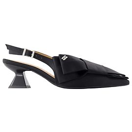 Big Bow Kitten Pumps - Ganni - Synthetic - Black Black