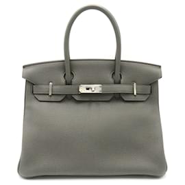 Hermès-Hermes Togo Leather Birkin 30 Handbag-Grey
